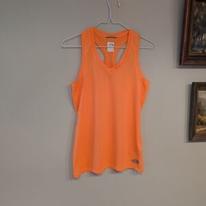 The North Face Vapor Wick Racerback Tank Top Women's Small Neon Orange FLAWS 98